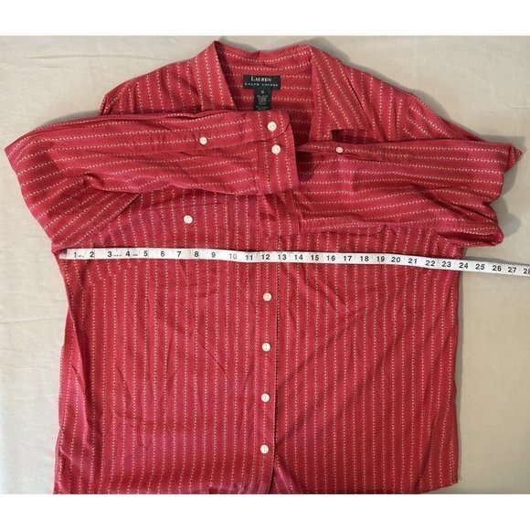 Ralph‎ Lauren Red Collared Long Sleeved Polka Dot Button Down Shirt 1X - Picture 6 of 10